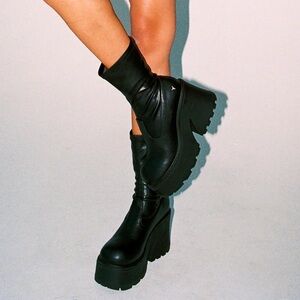 Windsor Smith Found Black Stretch Sock Boots